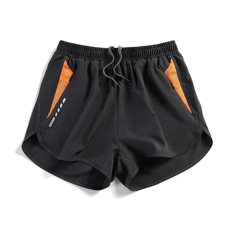 Men's Running Shorts with Zipper Pockets, Black Athletic Shorts for Men Gym Shorts with Liner