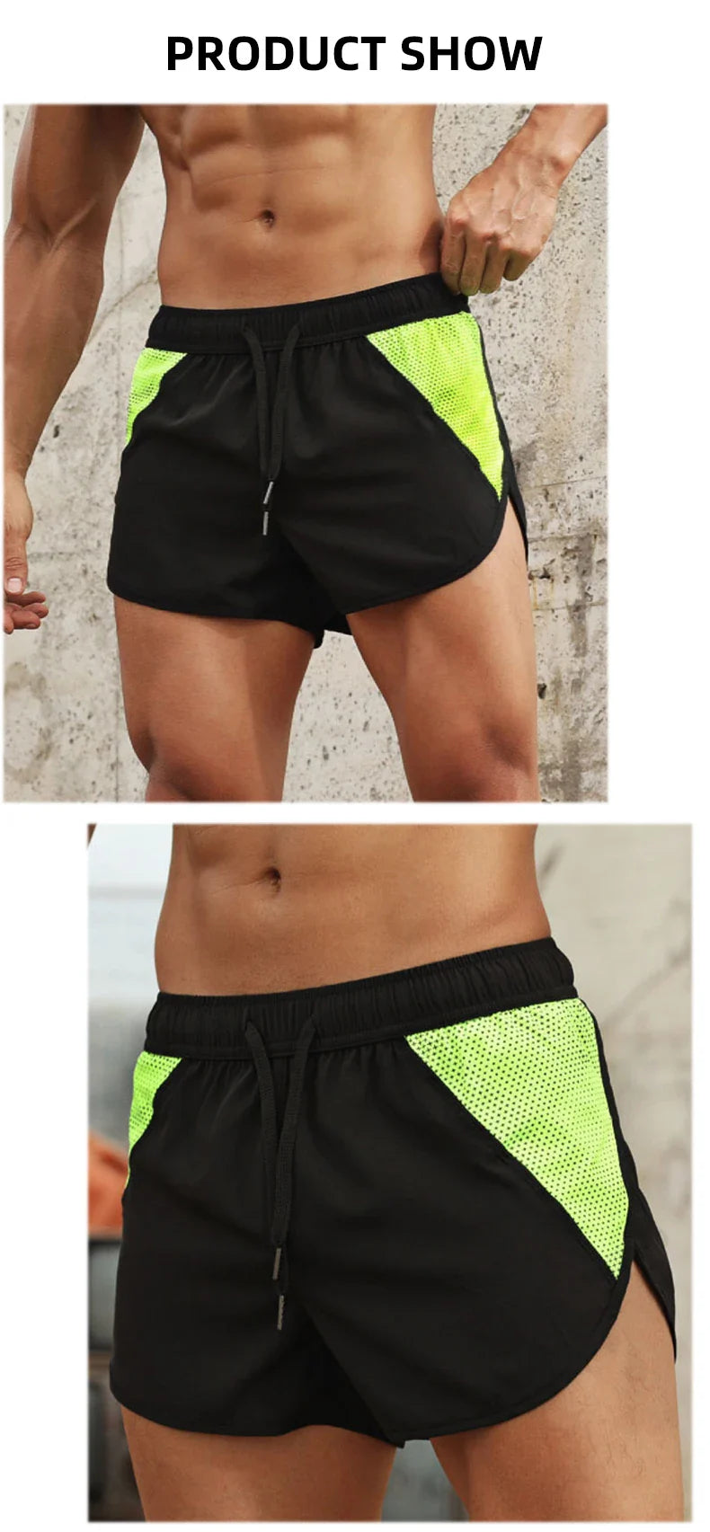 Men's Running Shorts with Zipper Pockets, Black Athletic Shorts for Men Gym Shorts with Liner