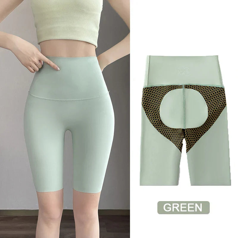Cycling Shorts Women Honeycomb High Waist Tummy Control Butt Lifter Seamless Fitness Sports Biker Short Leggings