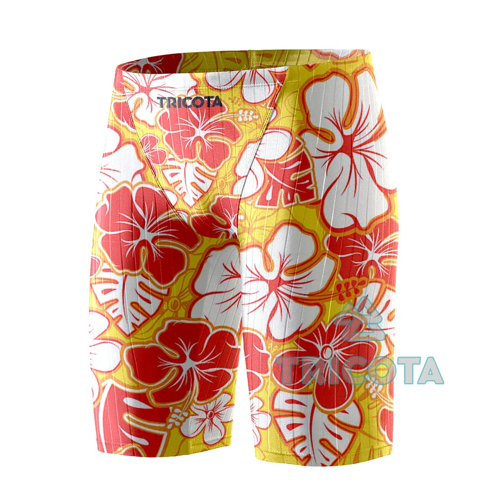 Swim Boxer Summer Men Swimwear Durable Athletic Training Swim Shorts Beach Trunks Breathable Jammer Swimming Trunks Tight Surfing Shorts