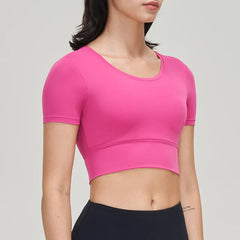Nylon Gym Bra Top Women Yoga Sport Shirts Crop Top Tight Elastic Breathable Chest Pad Removable Women's Clothing 6 Colors