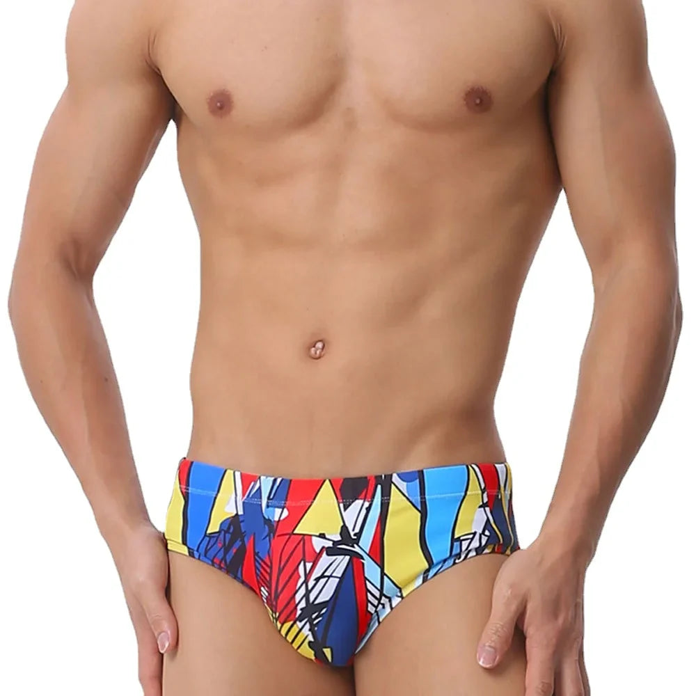 Colored Hearts Push Up Swimwear Men Swimming Briefs Sexy UXH Bikini Swimsuit Men Swim Wear Trunk Beach Surfing Bathing Suit
