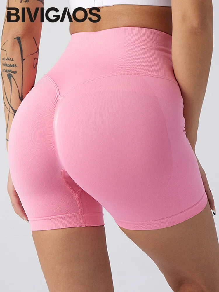 High Waist Push Up Fitness Mini Shorts Women's Sport Short Leggings Peach Butt Lifter Biker Shorts