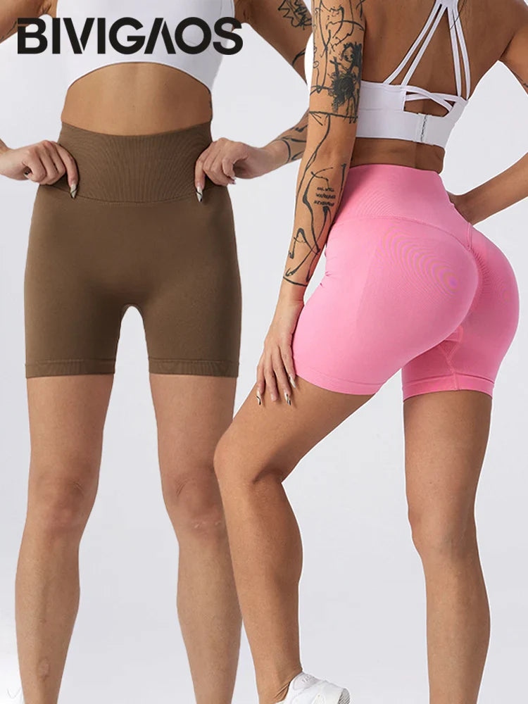 High Waist Push Up Fitness Mini Shorts Women's Sport Short Leggings Peach Butt Lifter Biker Shorts
