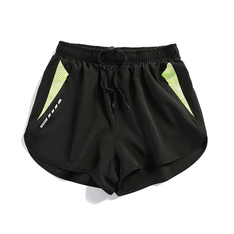 Men's Running Shorts with Zipper Pockets, Black Athletic Shorts for Men Gym Shorts with Liner