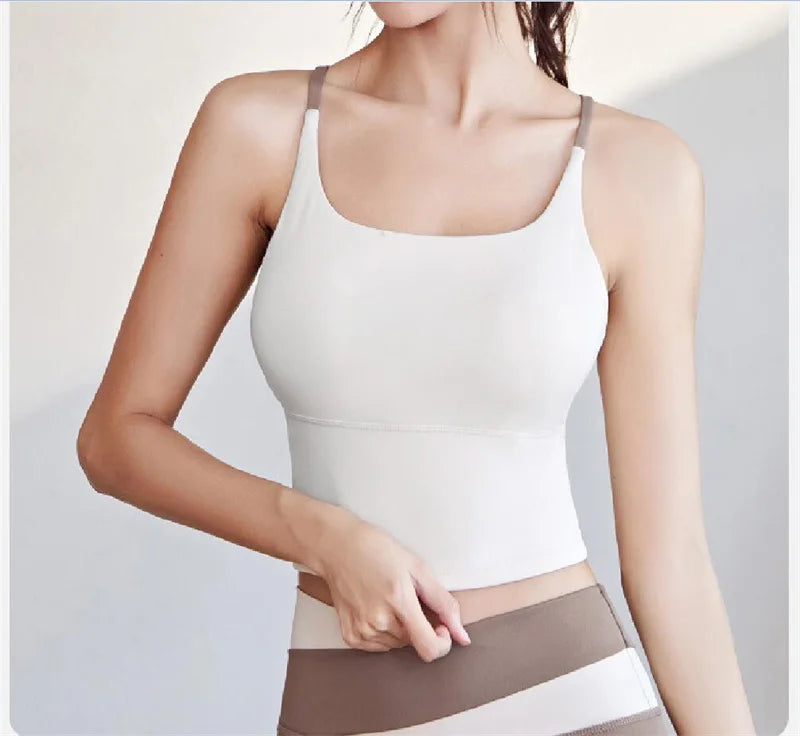Yoga Crop Top Build In Cups Gym Crop Top Fitness Crisscross Back yoga Bras Fitness Crop Gym Tops Upgrade Soft Fabric