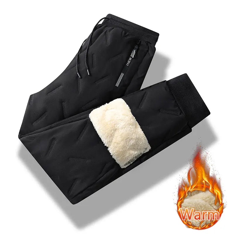 Winter Men Pant Cashmere Thicken Fleece Windproof Sweatpants Men Joggers Cotton Warm Pants Male Waterproof Thermal Trousers Winter