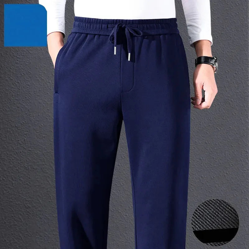 Big Size Men Sports Straight Pants Streetwear Fashion Spring Summer Loose Male Clothing Elastic Waist All-match Casual Trousers