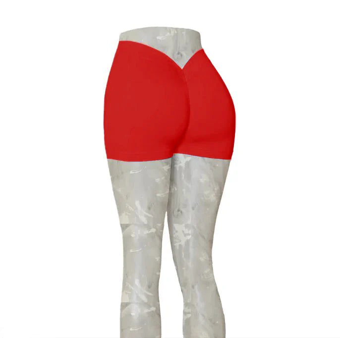 Nylon Back V Butt Yoga Shorts Women High Waist Fitness Workout Gym Running Scrunch Trousers Jogging Athletic Wear