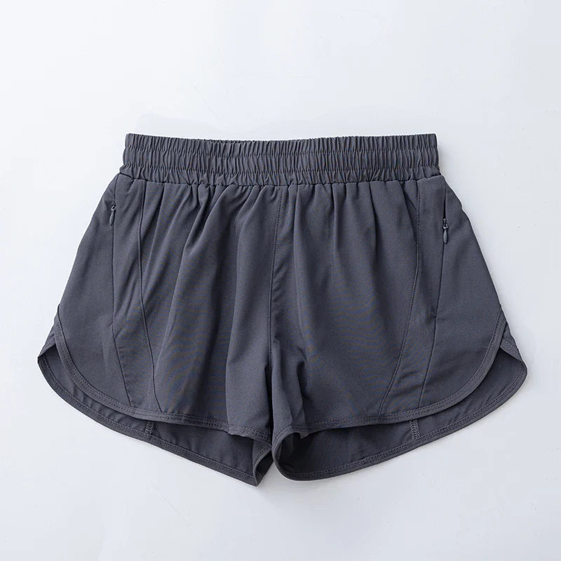 Women's Yoga Running Shorts High Waisted Quick Dry Athletic Shorts Sports Workout Gym Drawstring Shorts Pockets Sport Hot Pants