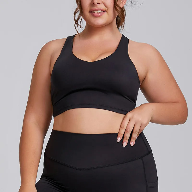 Yoga Set Women Plus Size Workout Outfit Curvy Women Sports Bra Gym Leggings Super Stretch Fitness Suit 3XL Women Activewear Sets