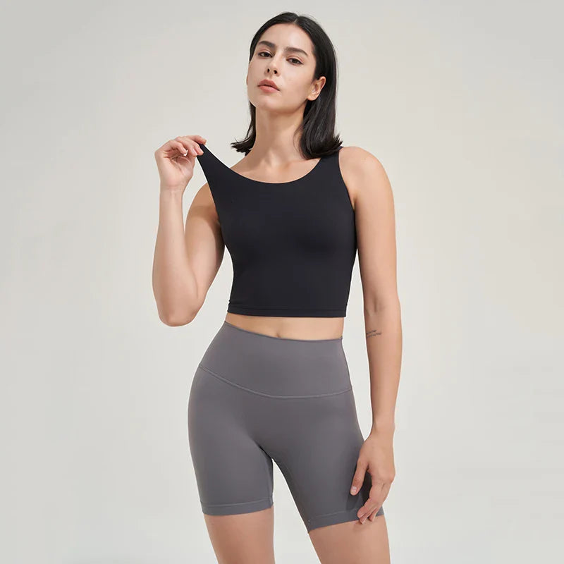 Nylon Women's Shorts Gym Yoga Shorts Leggings High Waist Elastic Tight Breathable No Awkward Lines Women's Cycling Shorts