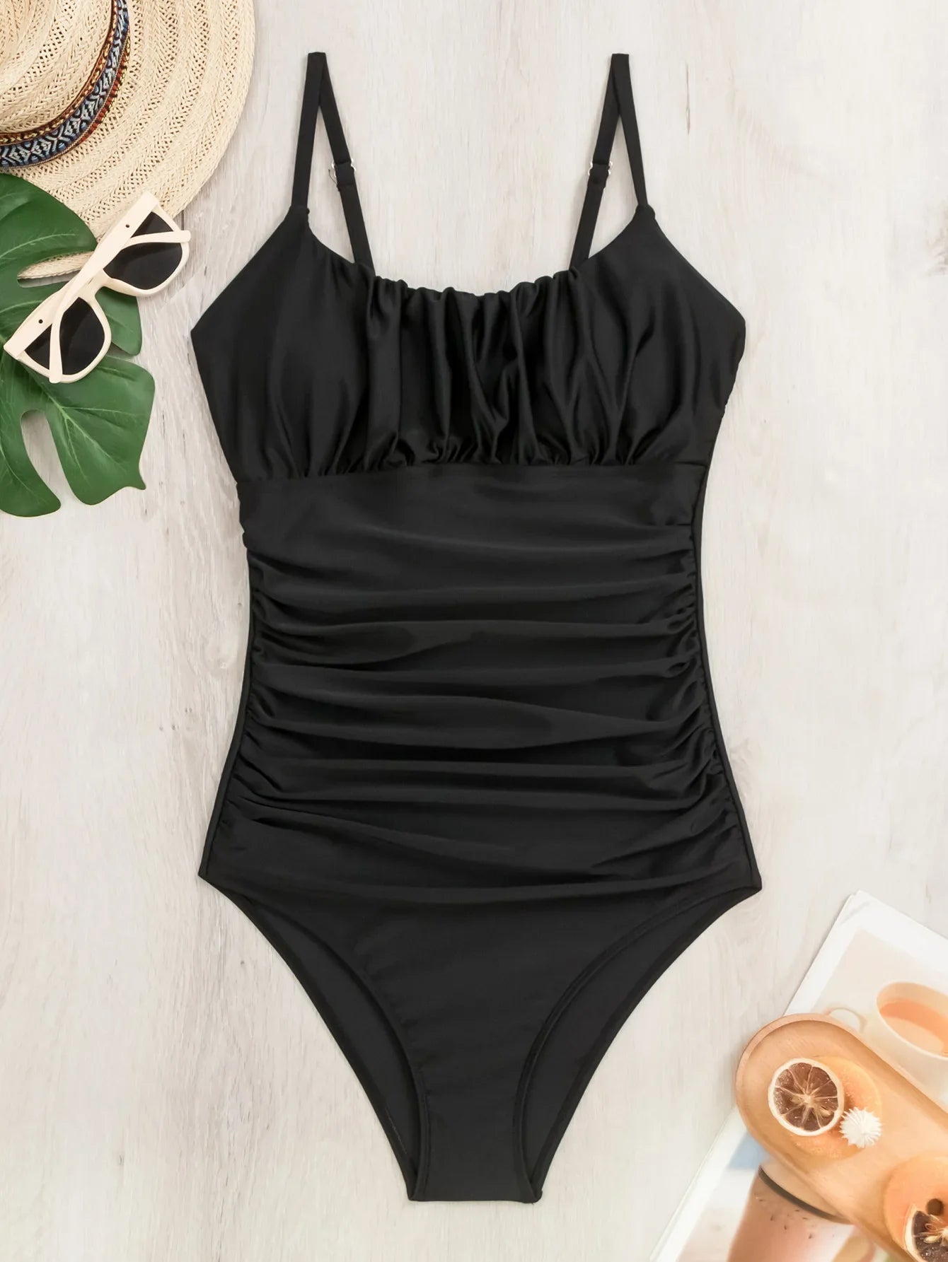 Black One Piece Swimsuits Closed Belly Covering Women Swimwear Push Up Swim Wear Body Bathing Suits Beachwear Pool Bather