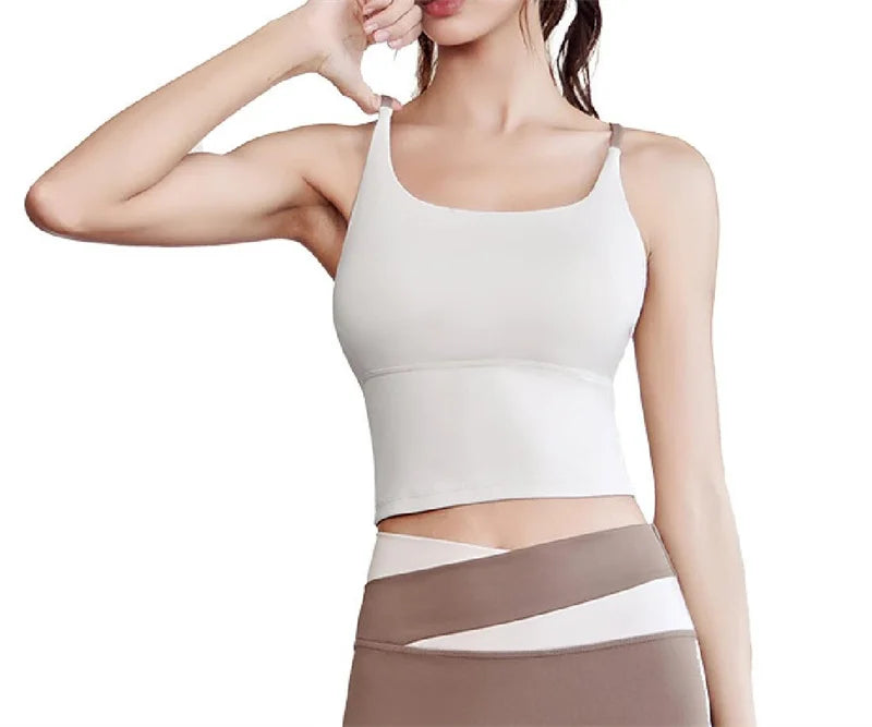 Yoga Crop Top Build In Cups Gym Crop Top Fitness Crisscross Back yoga Bras Fitness Crop Gym Tops Upgrade Soft Fabric