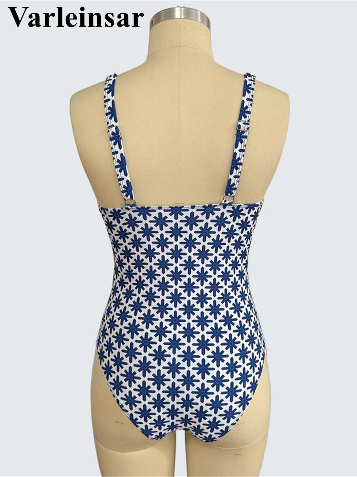 S - XXL Printed Wrinkled Women Swimwear One Piece Swimsuit Female High Leg Cut Monokini Padded Bather Bathing Suit Swim