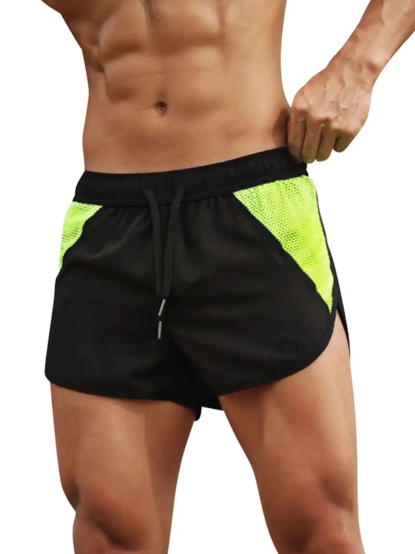 Men's Running Shorts with Zipper Pockets, Black Athletic Shorts for Men Gym Shorts with Liner