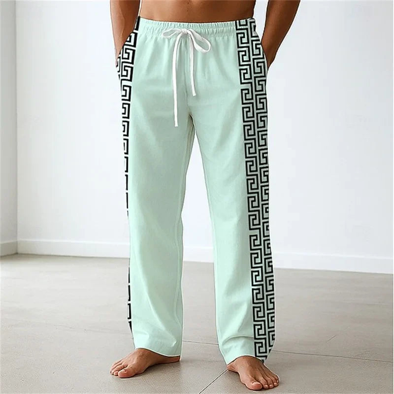 Men's Spring/Summer Casual Pants Minimalist Style Breathable Comfortable Straight-Leg Casual Pants Sports Pants