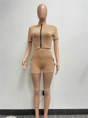 Shorts Set Women Two Piece Set Fashionable Short Sleeved Shorts with Dual Sports Leisure Set
