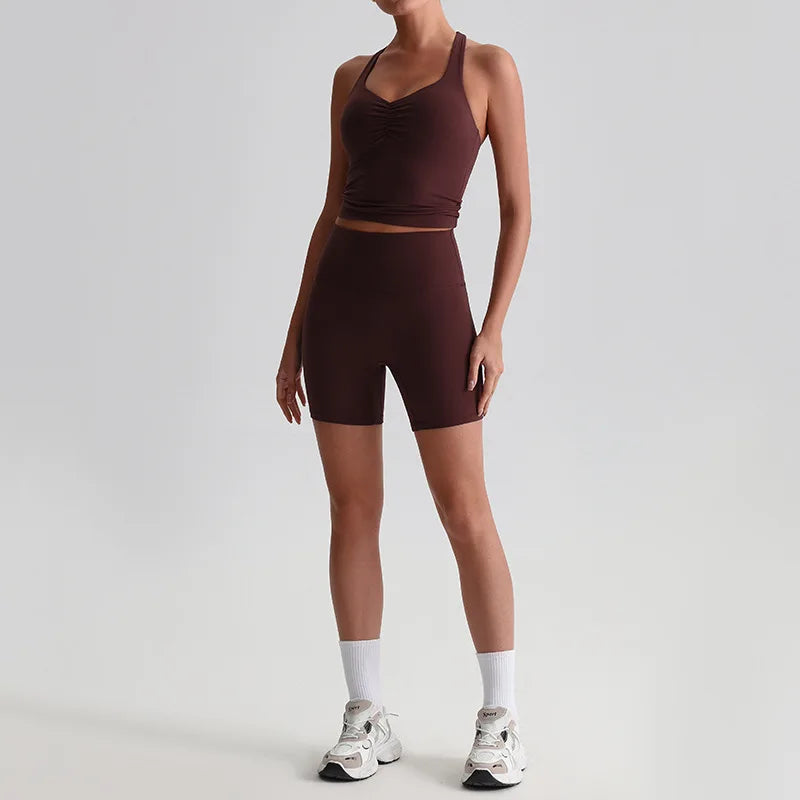 2 Pcs Yoga Clothes Workout Sets Women Sportswear Tracksuit Running Fitness Short Female Gym Set Women Sports Suit