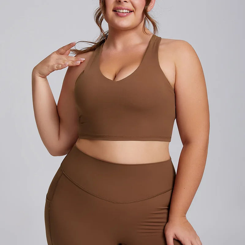 Yoga Set Women Plus Size Workout Outfit Curvy Women Sports Bra Gym Leggings Super Stretch Fitness Suit 3XL Women Activewear Sets