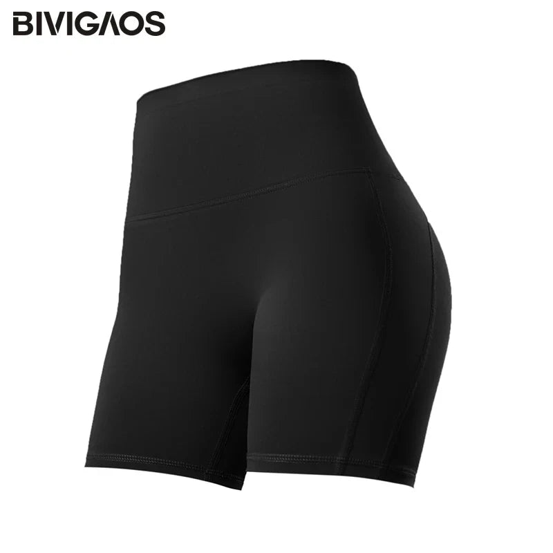 Summer Mini Yoga Shorts Women Back Waist Pocket Thin Feeling High Waist Peach Hip Sport Fitness Cycling Shorts