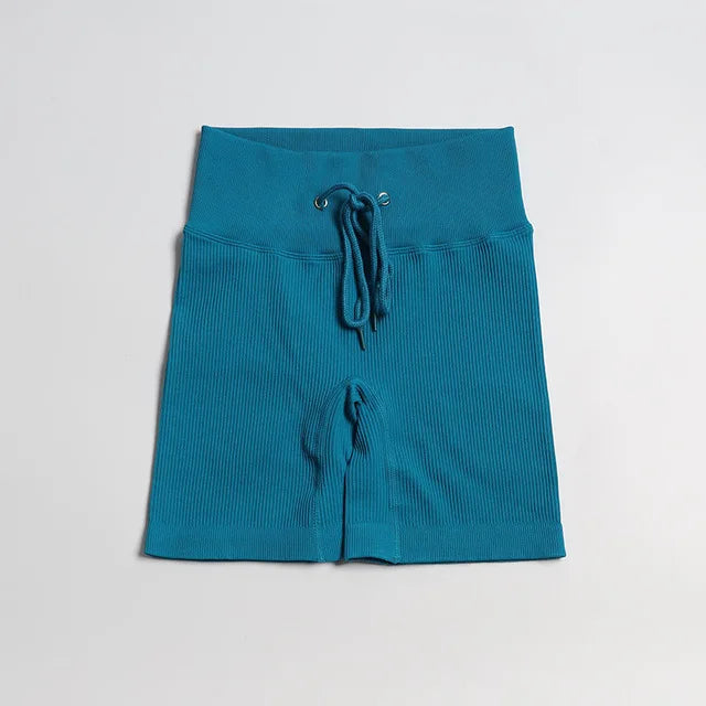 TRY TO BN Seamless Drawstring Shorts Yoga Pants Sports Women Fitness High Waisted Running Training Breathable Cycling Gym Shorts