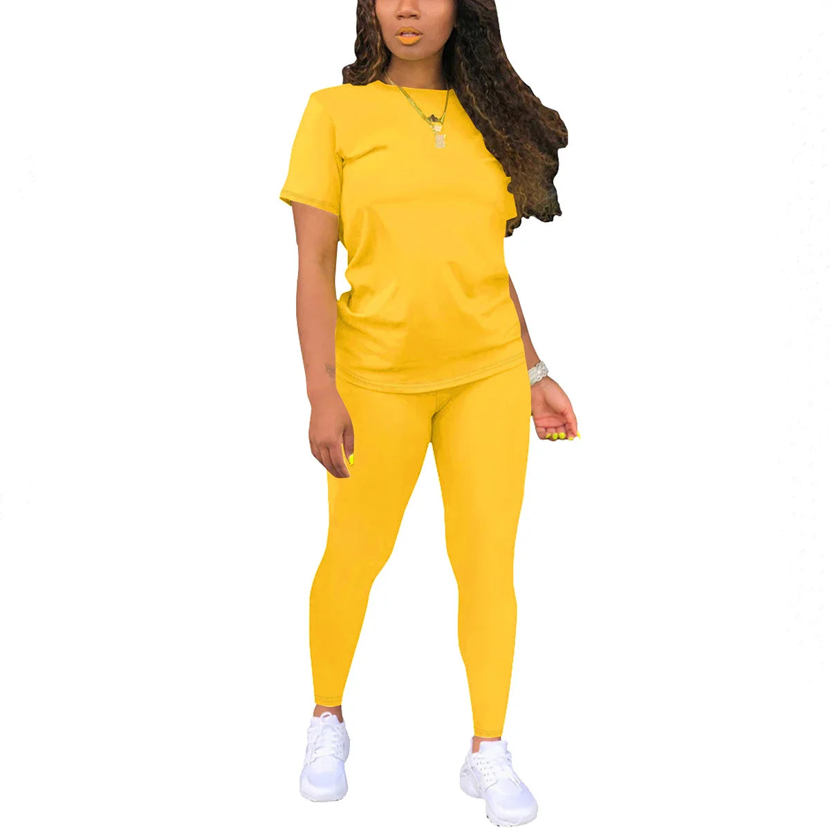 Summer Women's Short Sleeve Long Pants Set Multi-Functional Comfortable Fashionable Versatile Two-Piece Suit for Home And Travel