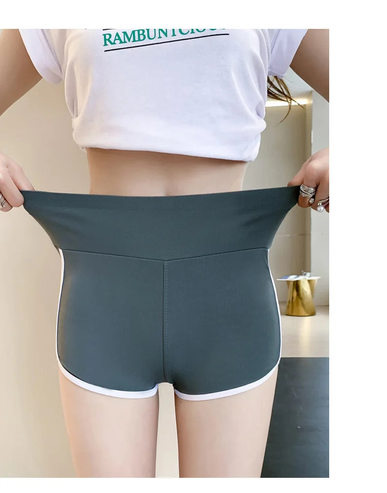 Running Sports Shorts Women Thin White Edge Joggings Shark Mini Shorts Yoga Ice Silk Casual Safety Shorts