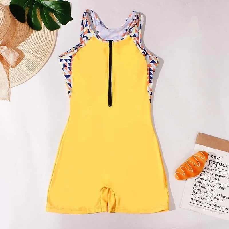 One Piece Swimsuit Closed Women's Swimwear Sports Swimming Wear Bodysuit Beach Bathing Suit Beachwear Pool Bather