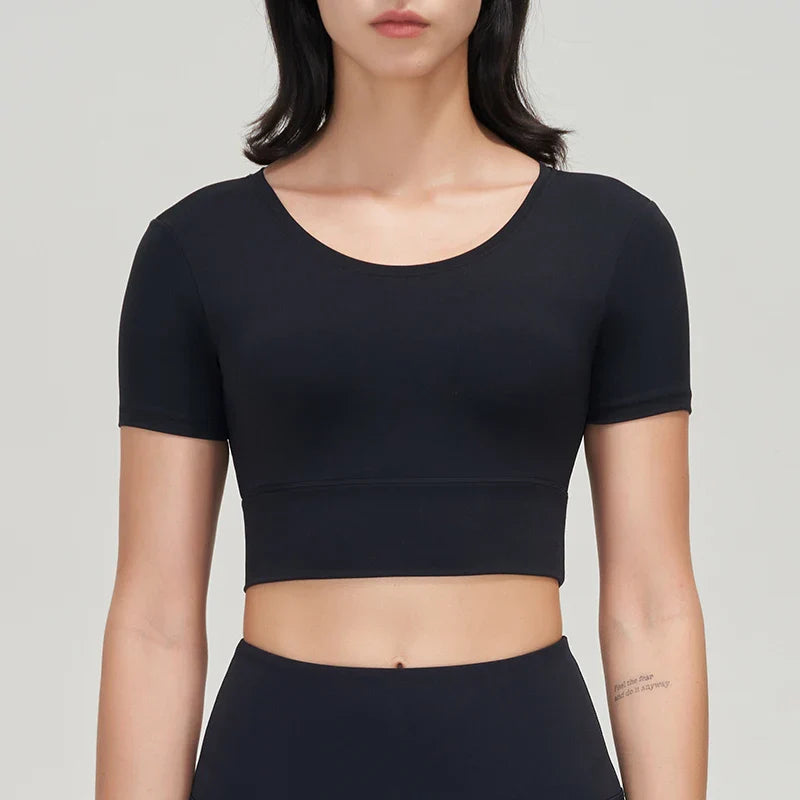 Nylon Gym Bra Top Women Yoga Sport Shirts Crop Top Tight Elastic Breathable Chest Pad Removable Women's Clothing 6 Colors