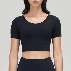 Nylon Gym Bra Top Women Yoga Sport Shirts Crop Top Tight Elastic Breathable Chest Pad Removable Women's Clothing 6 Colors