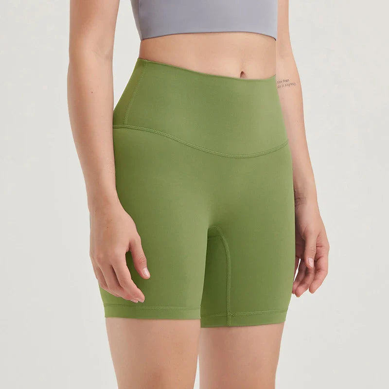 Nylon Women's Shorts Gym Yoga Shorts Leggings High Waist Elastic Tight Breathable No Awkward Lines Women's Cycling Shorts