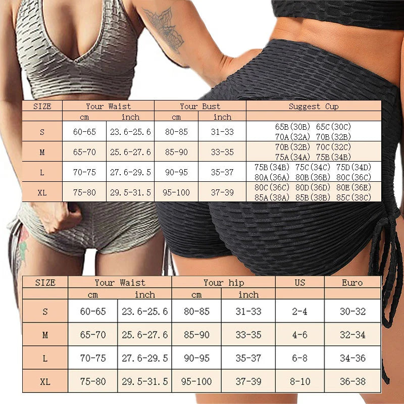 Bra Shorts Yoga Set Workout Sets for Women 2 Piece Seamless Crop Tank High Waist Shorts Yoga Outfits Drawstring