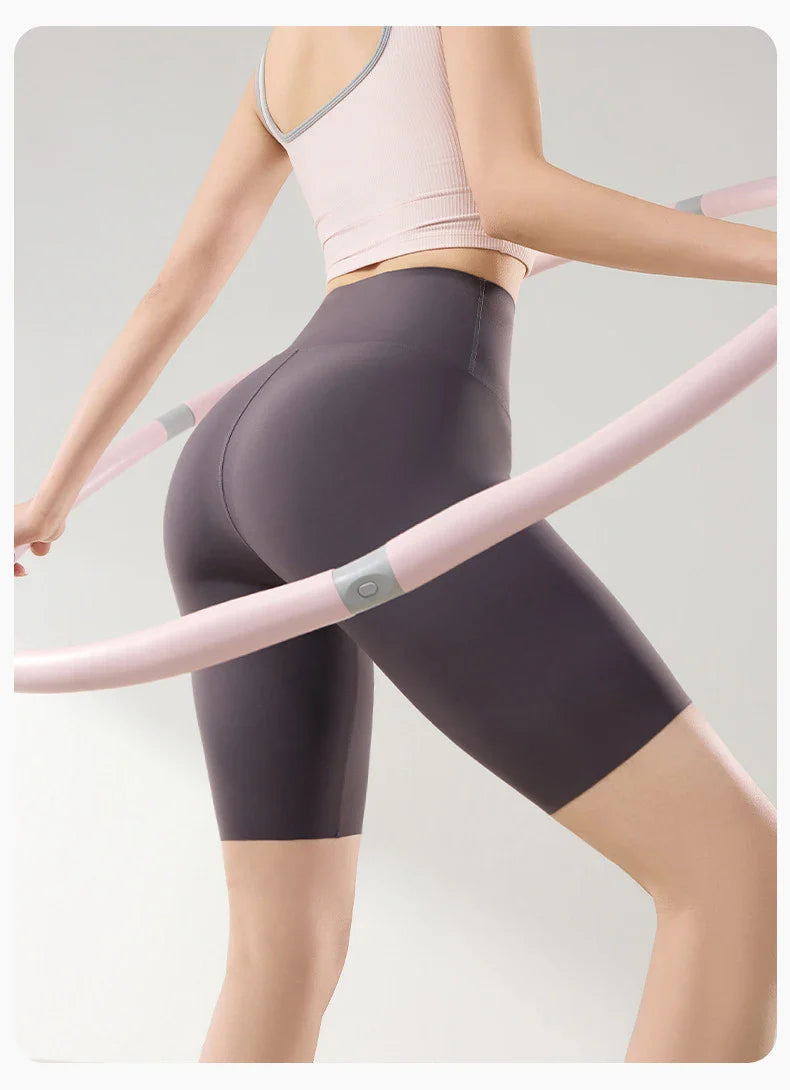 Thin Seamless High Waist Sharkskin Bicycle Shorts Women Knee Length Tight Biker Shorts Sport Short Leggings