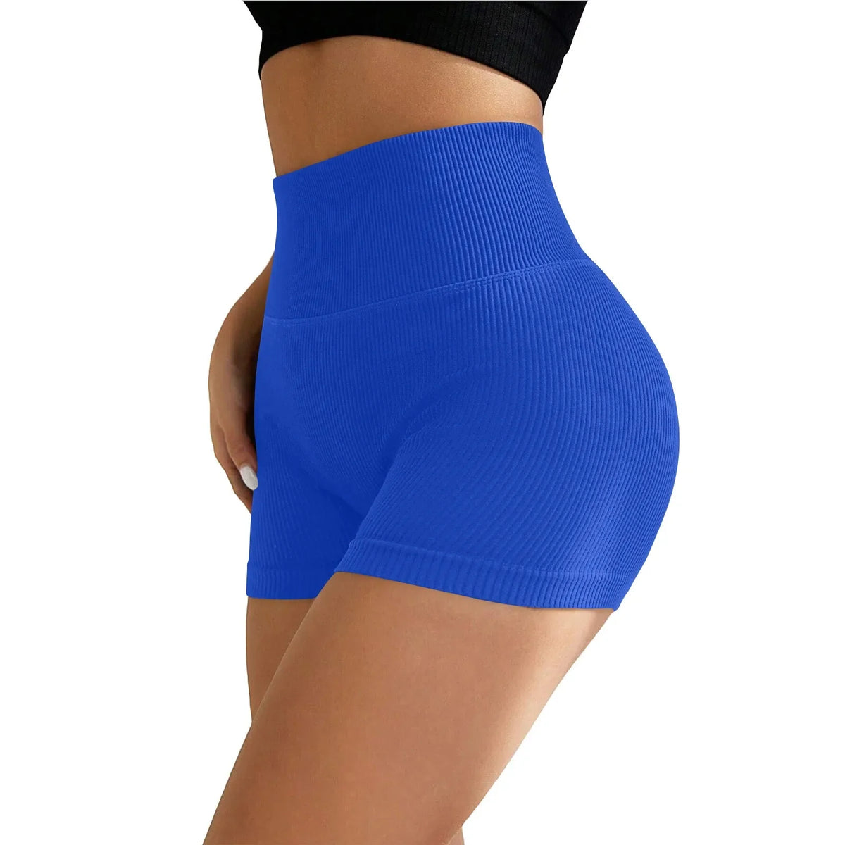 Women's High Waist Ribbed Seamless Yoga Shorts Squat Proof Hip Lifting Fitness Workout Running Sports Gym Leggings Sale