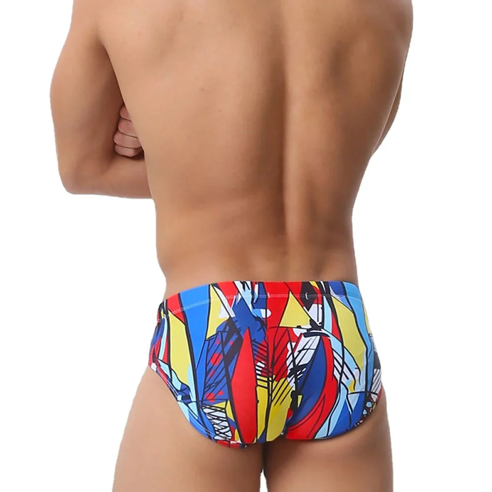 Colored Hearts Push Up Swimwear Men Swimming Briefs Sexy UXH Bikini Swimsuit Men Swim Wear Trunk Beach Surfing Bathing Suit