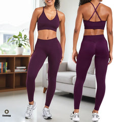 Seamless Yoga Set Gym Suits With Shorts Crop Top Bra Women's Pants 2 Pieces Set Running Workout Outfit Fitness Clothing