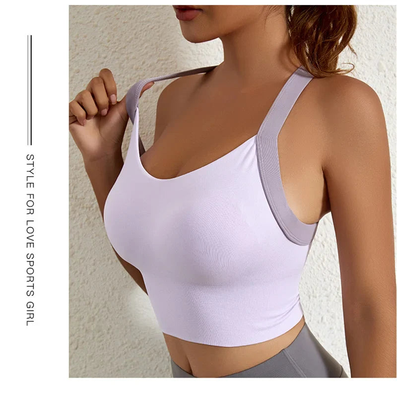 Yoga Bra Crisscross Back Gym Bra Fitness Workout Bras Golf Bras Bounce Control Sports Tops Elastic Golf Crops Gym Tops