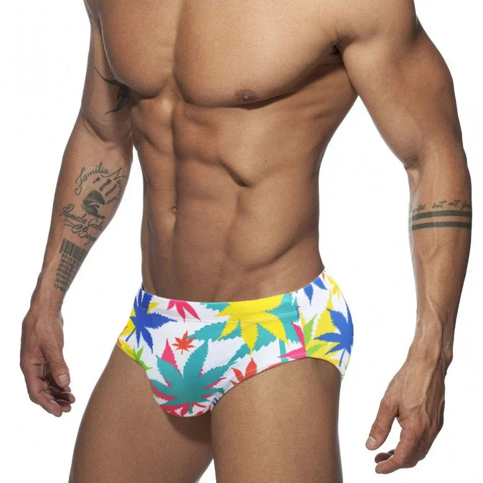 Colored Hearts Push Up Swimwear Men Swimming Briefs Sexy UXH Bikini Swimsuit Men Swim Wear Trunk Beach Surfing Bathing Suit