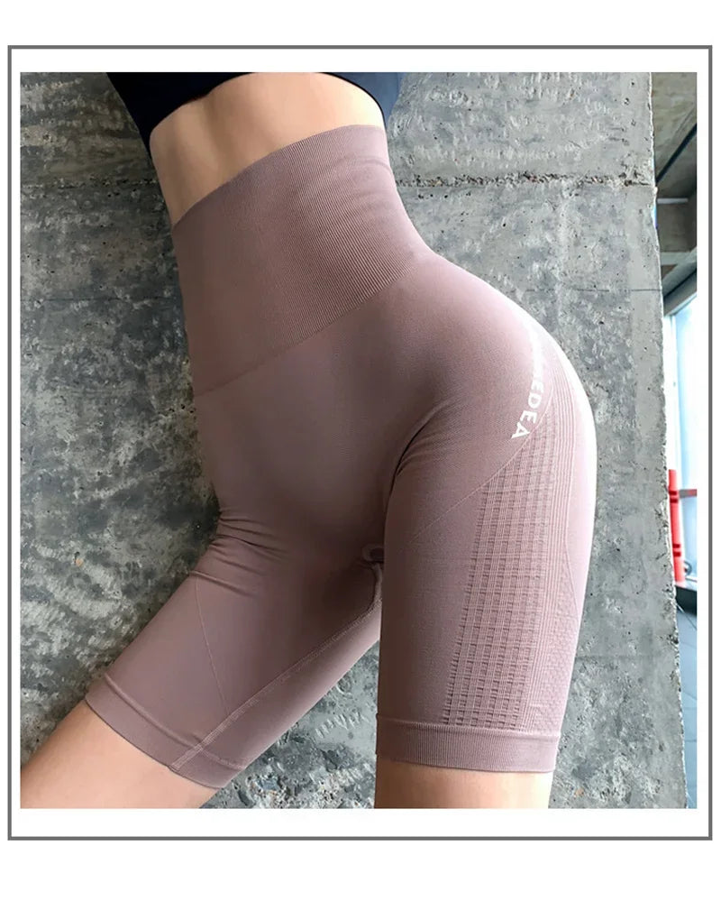 Yoga Stretchy Biker Yoga Shorts  Athletic Running Workout Gym Shorts Butt Lift Tummy Control Workout Shorts 8 Inches