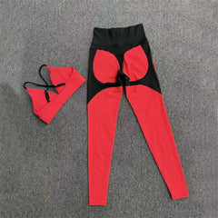 Pad Yoga Sets Women Adjustable Back Cross Sports Bras High Waist Leggings Gym Clothing Outdoor Running Fitness Suit
