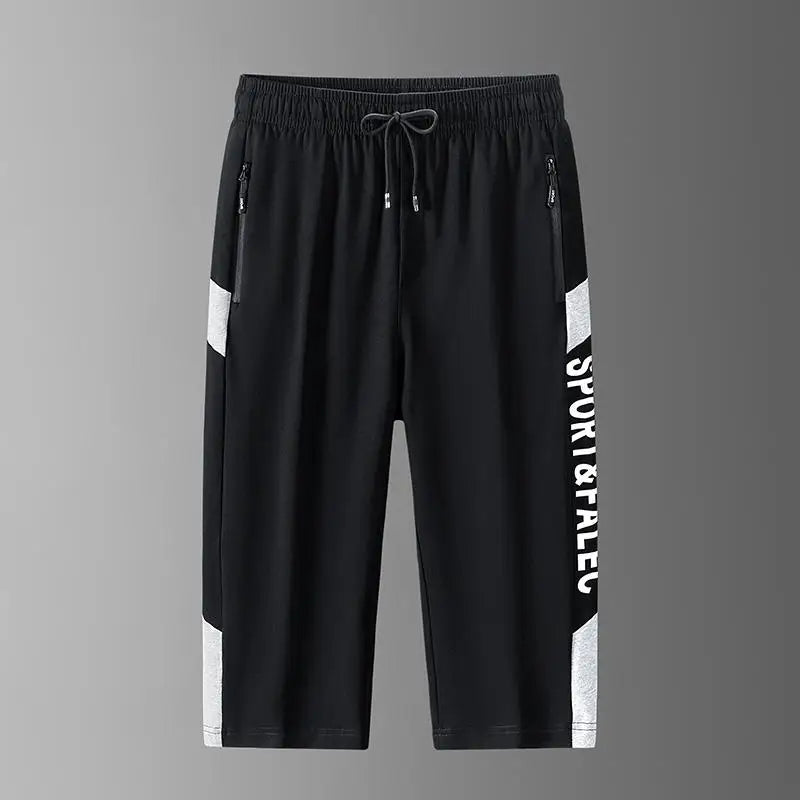 Men 3/4 Quater Shorts 8XL Summer Cotton Sweatpants Plus Size Men's Loose Elastic Waist Casual Sport Running Gym Shorts