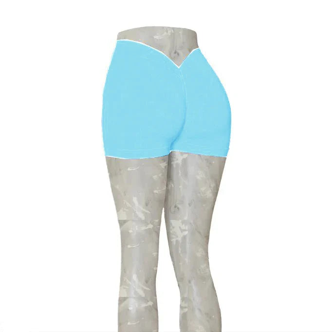 Nylon Back V Butt Yoga Shorts Women High Waist Fitness Workout Gym Running Scrunch Trousers Jogging Athletic Wear