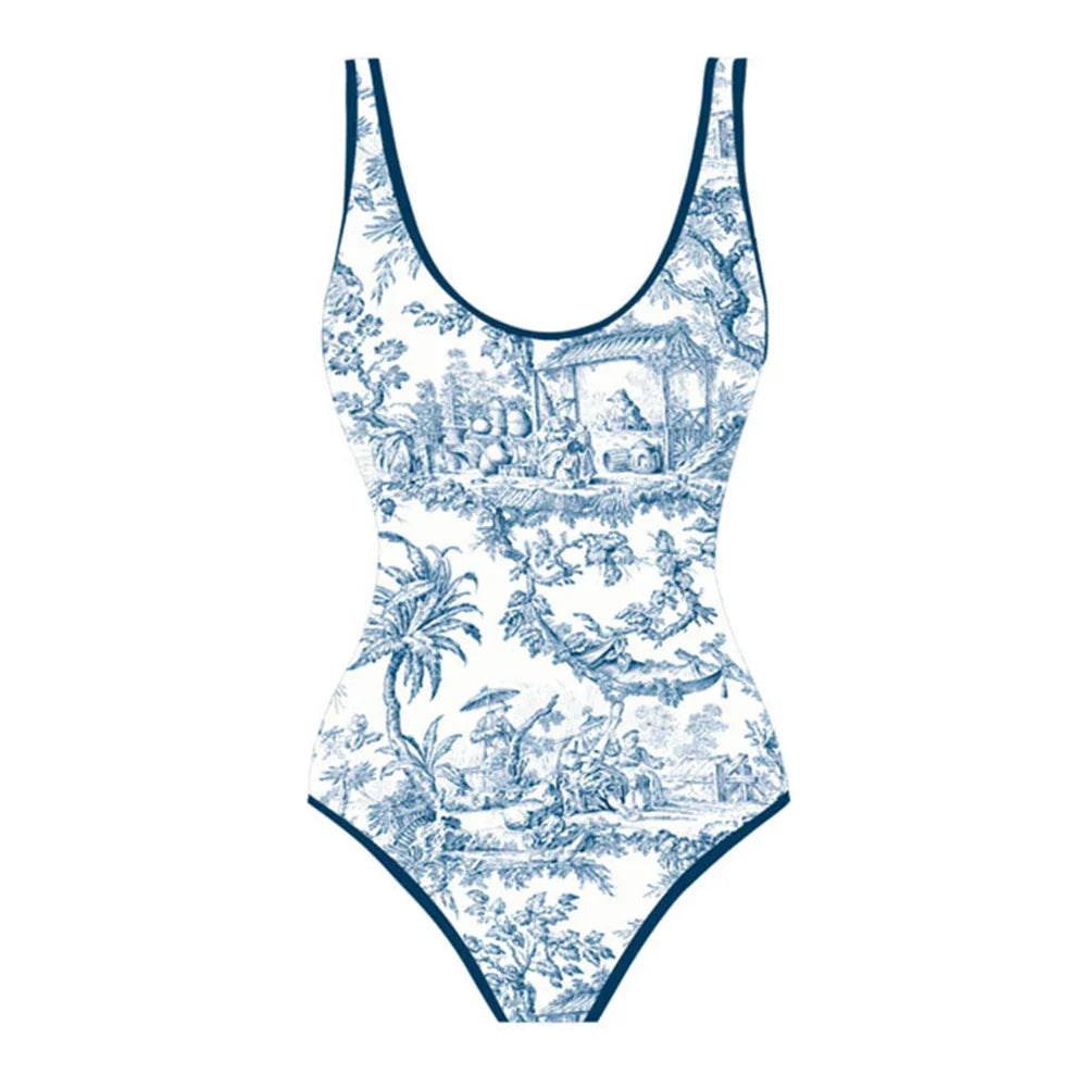 Design Printed Swimwear Women One Piece Swimsuit Female Bathers Bathing Swimming Swim Suit Beachwear