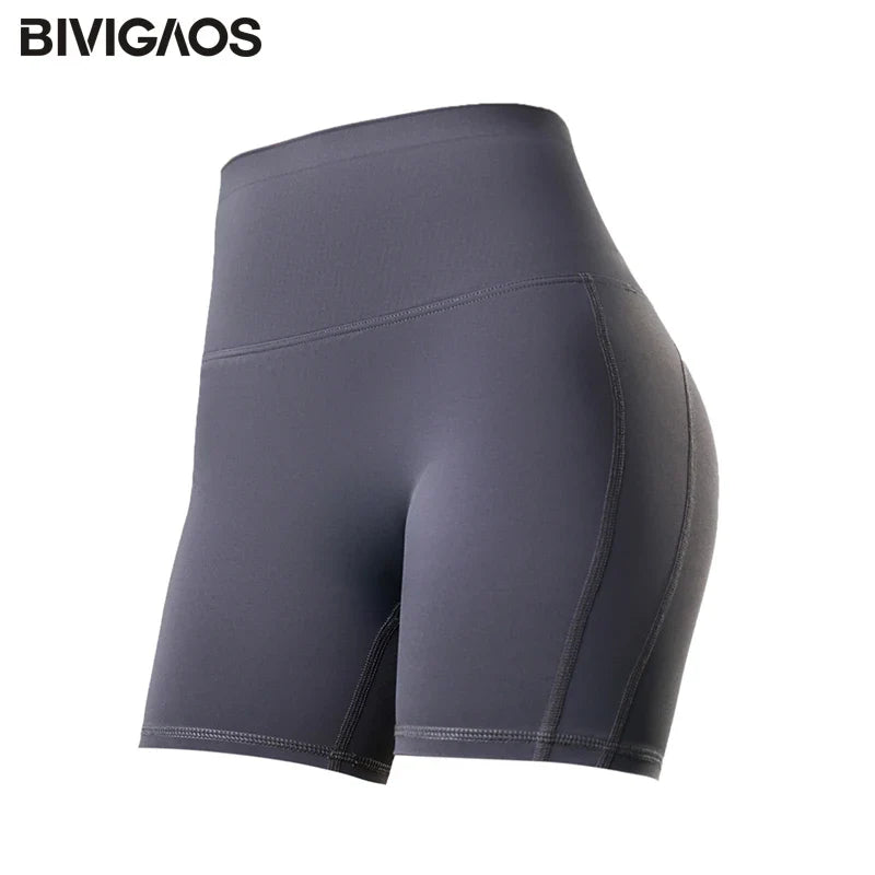 Summer Mini Yoga Shorts Women Back Waist Pocket Thin Feeling High Waist Peach Hip Sport Fitness Cycling Shorts