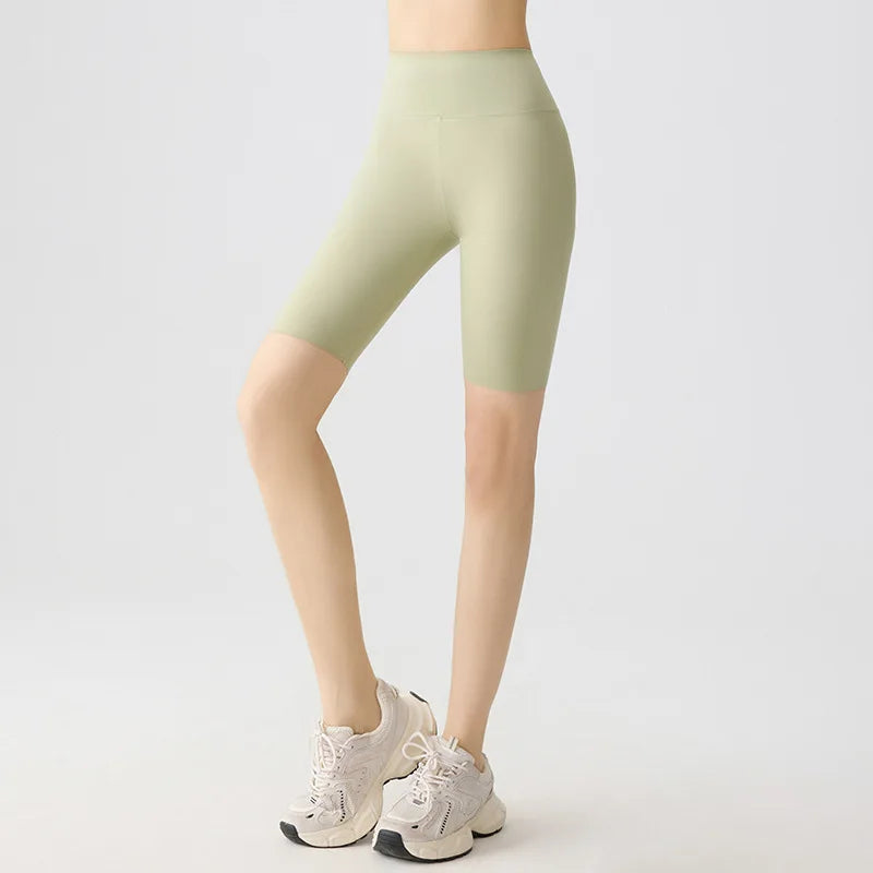 Summer Fashion Casual Multi Color Sharkskin Biker Shorts Women Tight Fitting Knee Length Sport Running Cycling Shorts