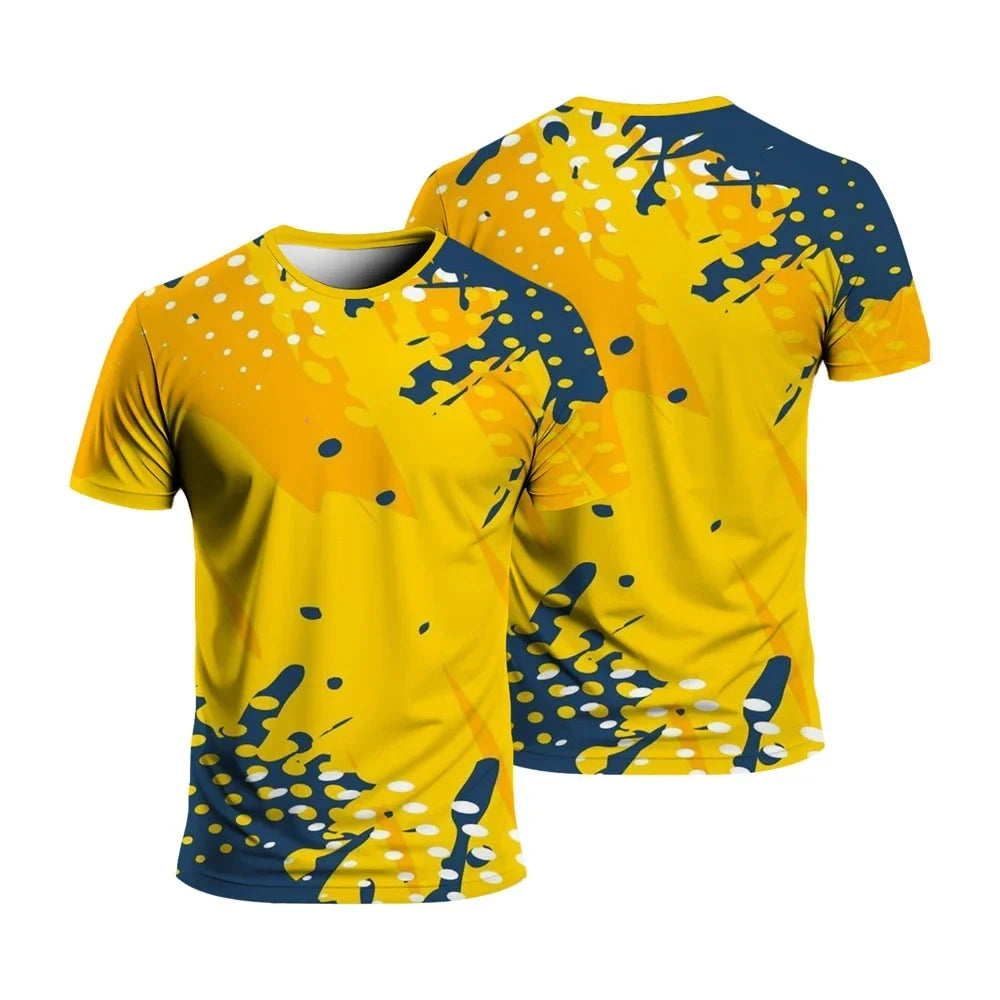Gym T-Shirts Summer Fashion Sports Men's T-Shirt Loose Comfortable Daily Sportswear Running Man Casual Round Neck Short Sleeve