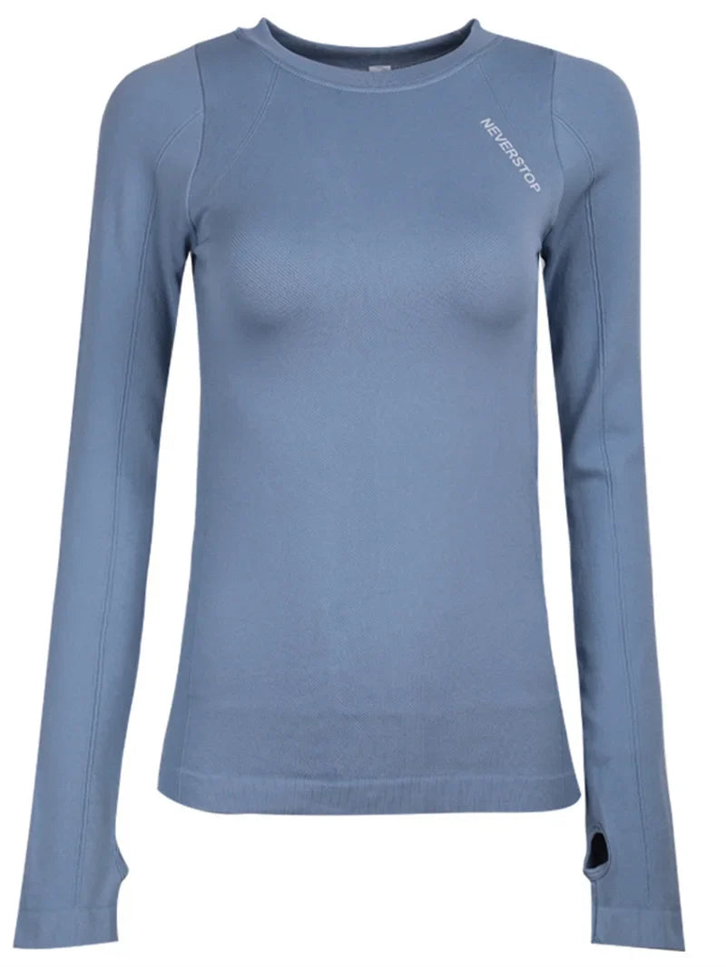 Aiithuug Yoga Shirts Women Sports Wear Shirts Winter Autumn Long Sleeve Fitness Workout Gym Top Slim Fit Shirt Yoga Clothes Top