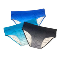 Men's Solid Gradient Swim Briefs Low Waist Pad Push Up Bathing Suit Polyester Quick Dry Male Sport Beach Surfing Swimwear