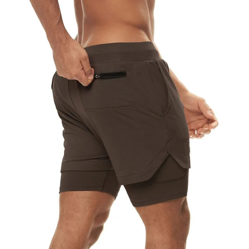 M-5XL  Jogger Shorts Oversized Men 2 In 1 Short Pant Gyms Fitness Built-in Pocket Quick Dry Running Shorts Man Athletic Shorts